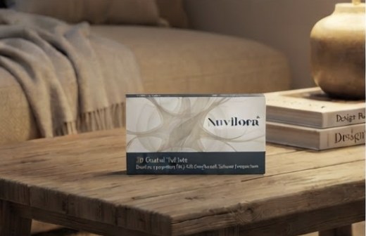 Novilora package on a rustic wooden coffee table